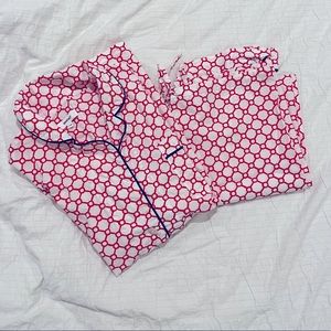 Marigot Lorient Block Print Long Pajama Set - Flame Link